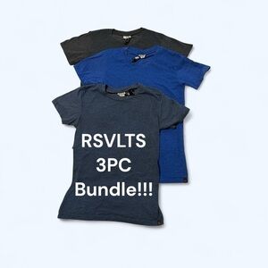 RSVLTS 3 for 1 Shipping Bundle Soft Cotton Poly T-Shirts Gray, Blue, Navy Small